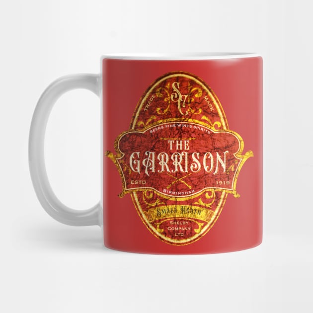 The Garrison Pub Emblem Design Red and Gold by ScienceNStuffStudio